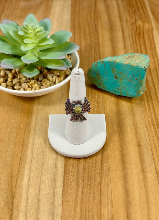 Kingman Turquoise Sterling Thunderbird Ring