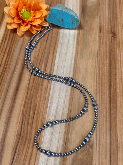 30" 4-8MM Navajo Style Pearl Necklace