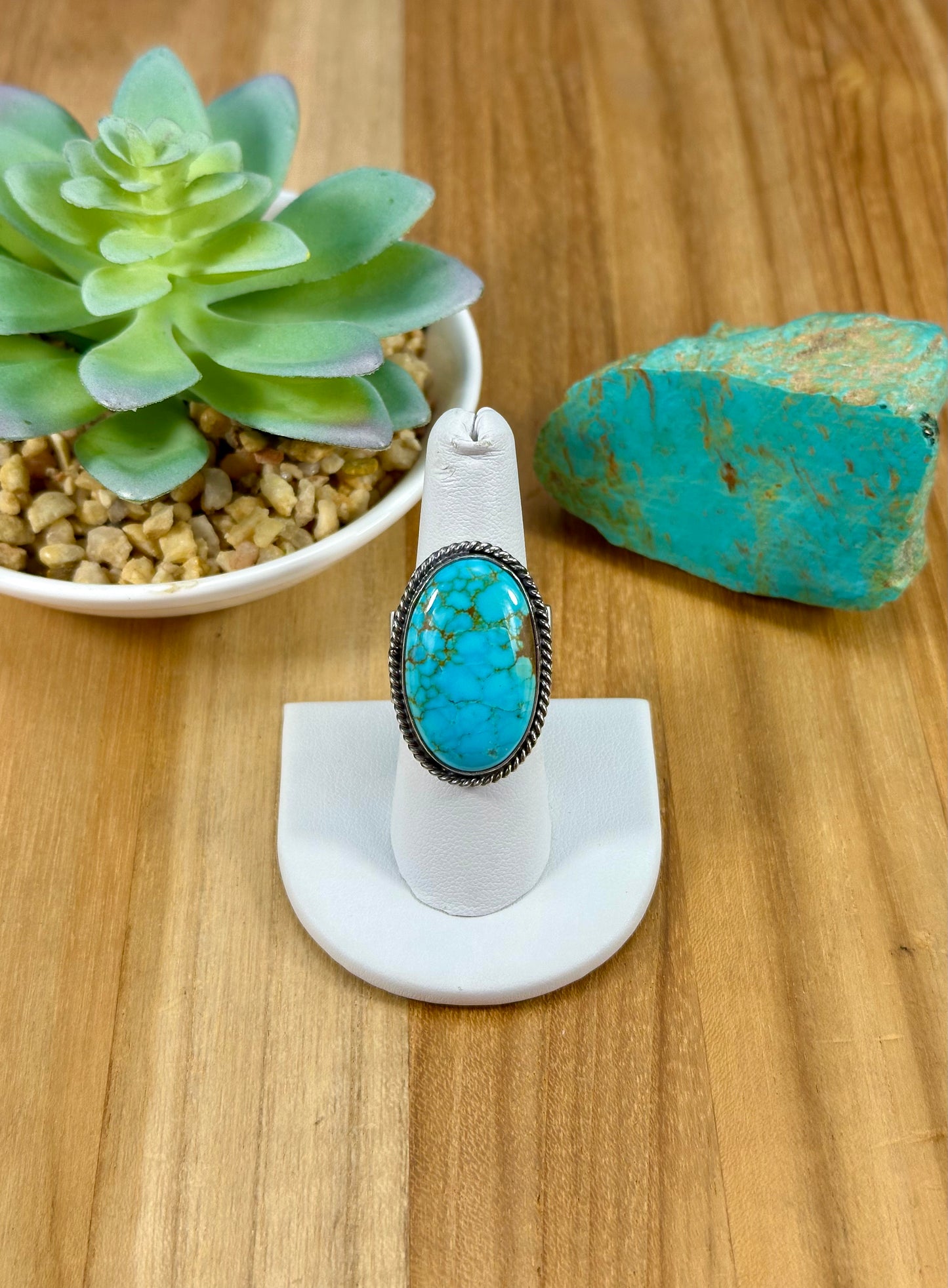 Kingman Turquoise Oval Single Stone Ring