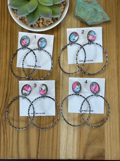 Cotton Candy Hoop Earrings