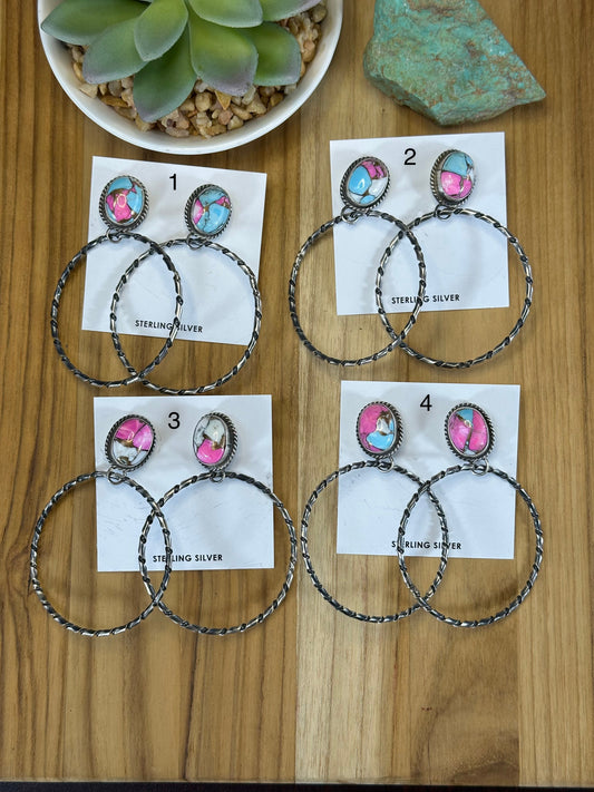 Cotton Candy Hoop Earrings