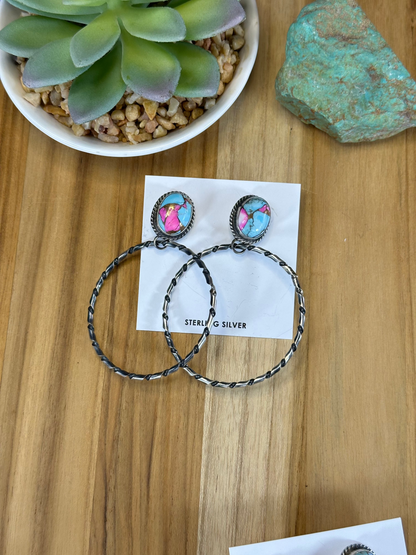 Cotton Candy Hoop Earrings