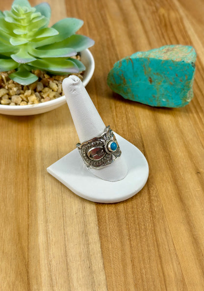 Kingman Turquoise Single Stone Sterling Ring