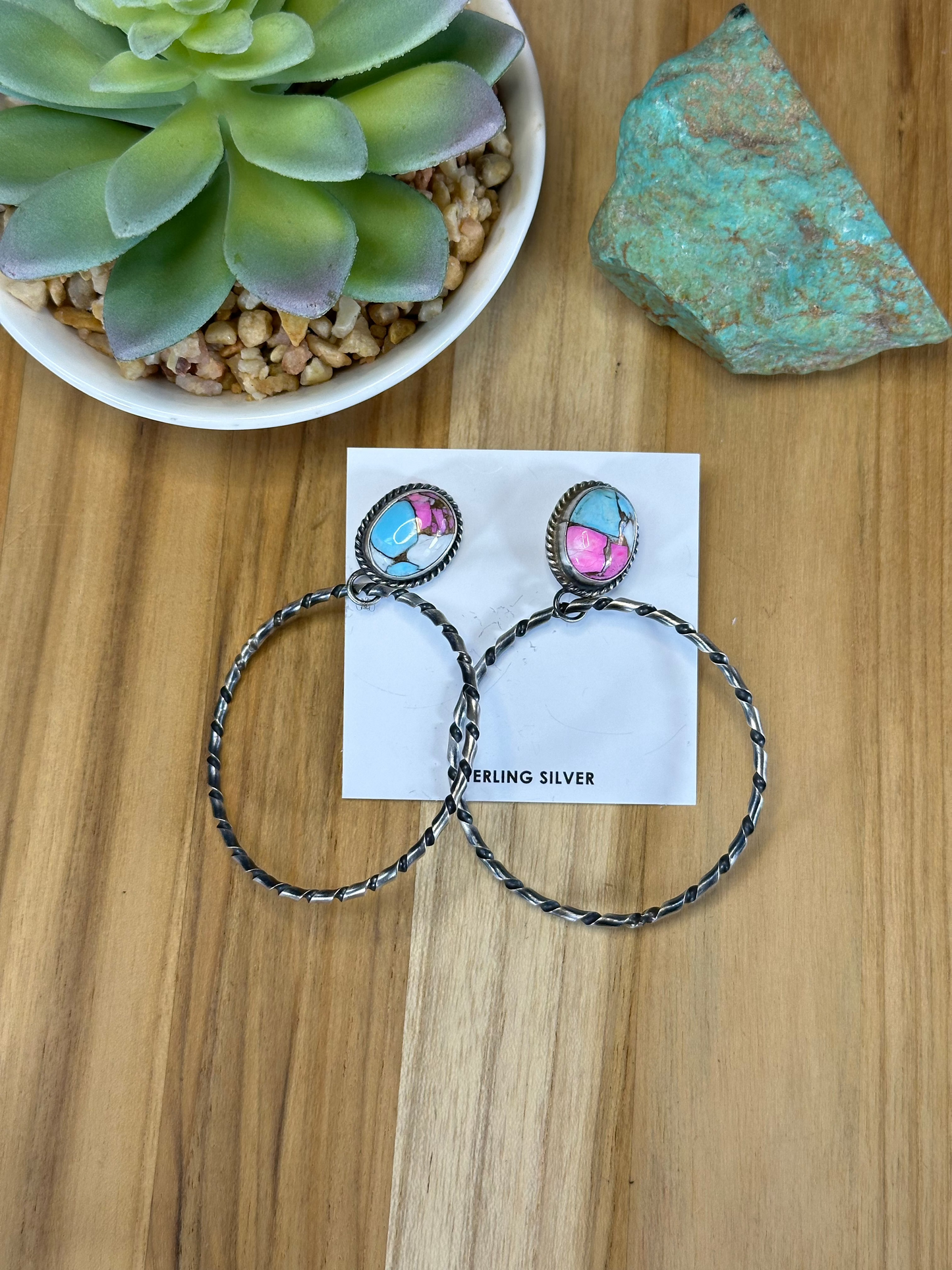 Cotton Candy Hoop Earrings