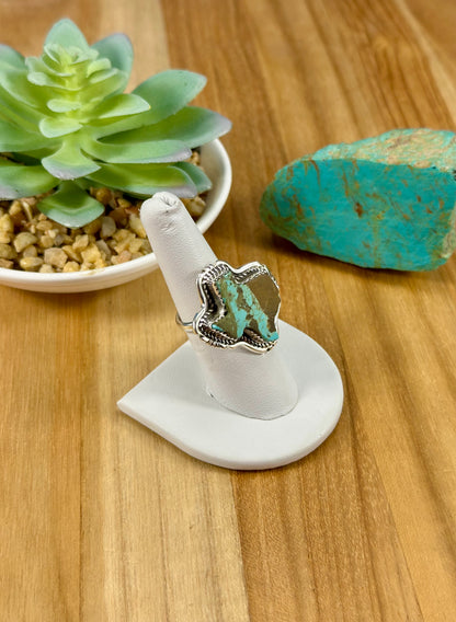 Kingman Turquoise Sterling Texas Ring