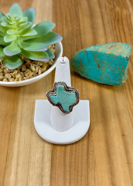 Kingman Turquoise Sterling Texas Ring