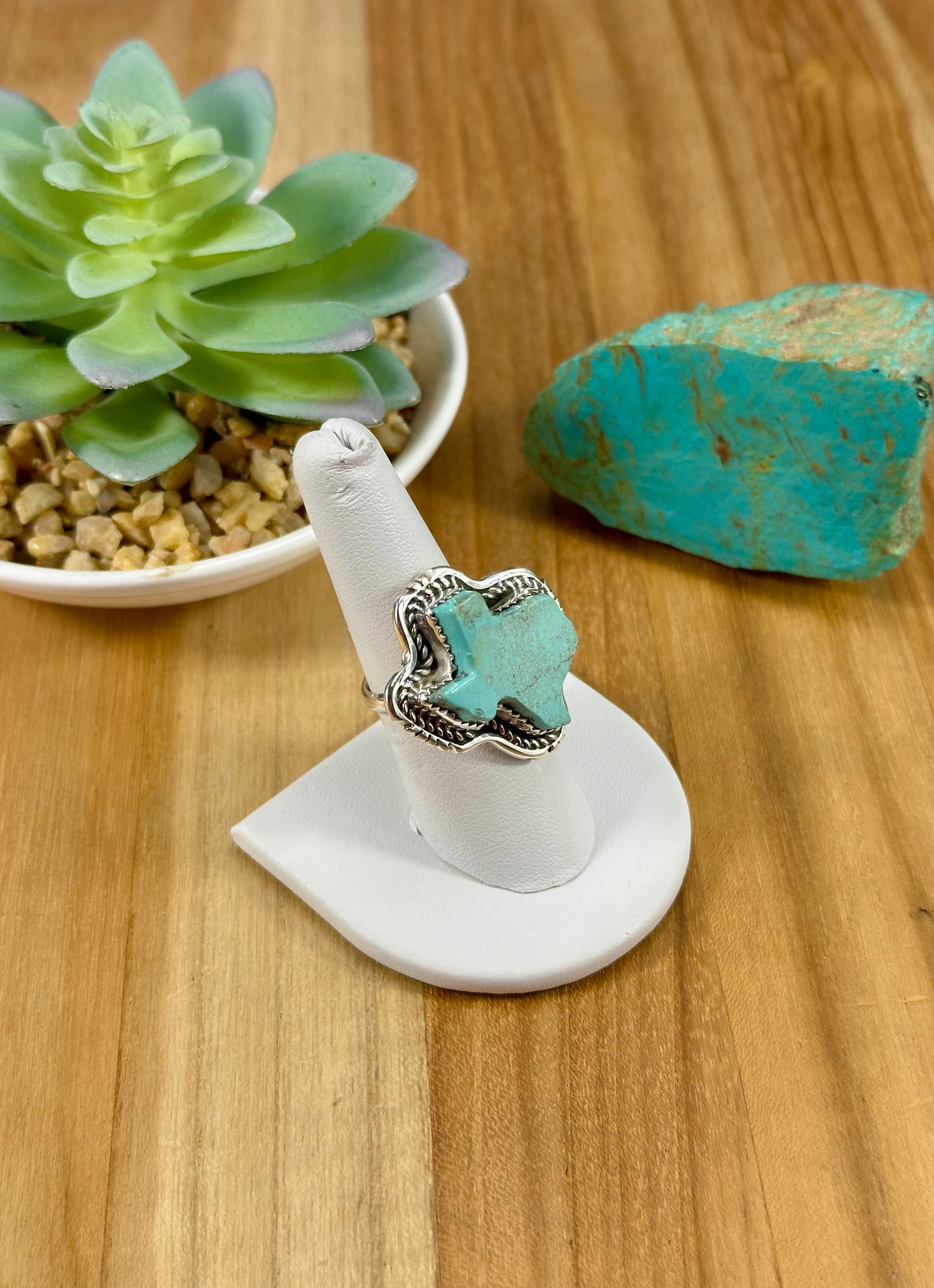 Kingman Turquoise Sterling Texas Ring