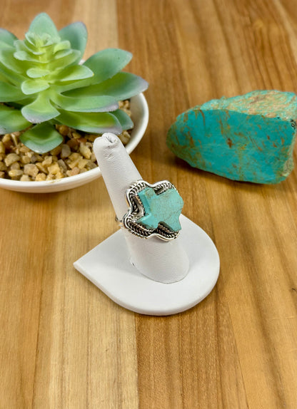 Kingman Turquoise Sterling Texas Ring