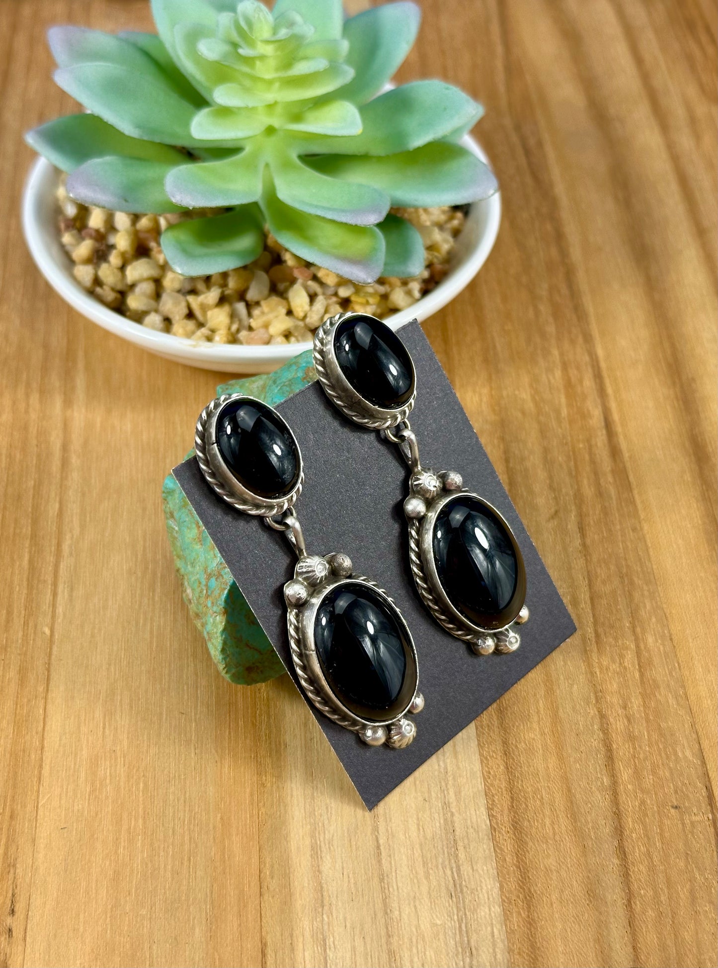 Black Onyx Squash Blossom Necklace Set