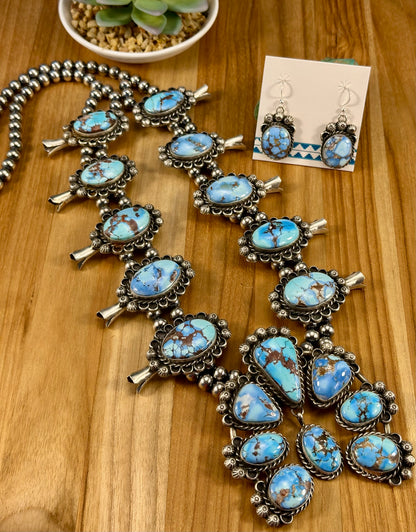 Golden Hills Turquoise Squash Blossom Necklace Set