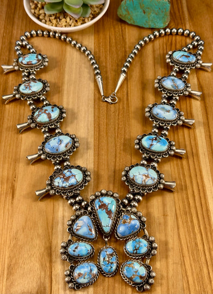 Golden Hills Turquoise Squash Blossom Necklace Set