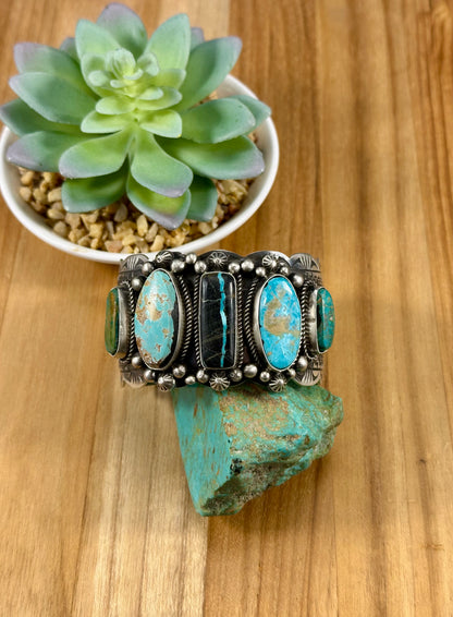 Royston and Blackjack Turquoise Sterling Cuff