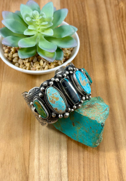 Royston and Blackjack Turquoise Sterling Cuff