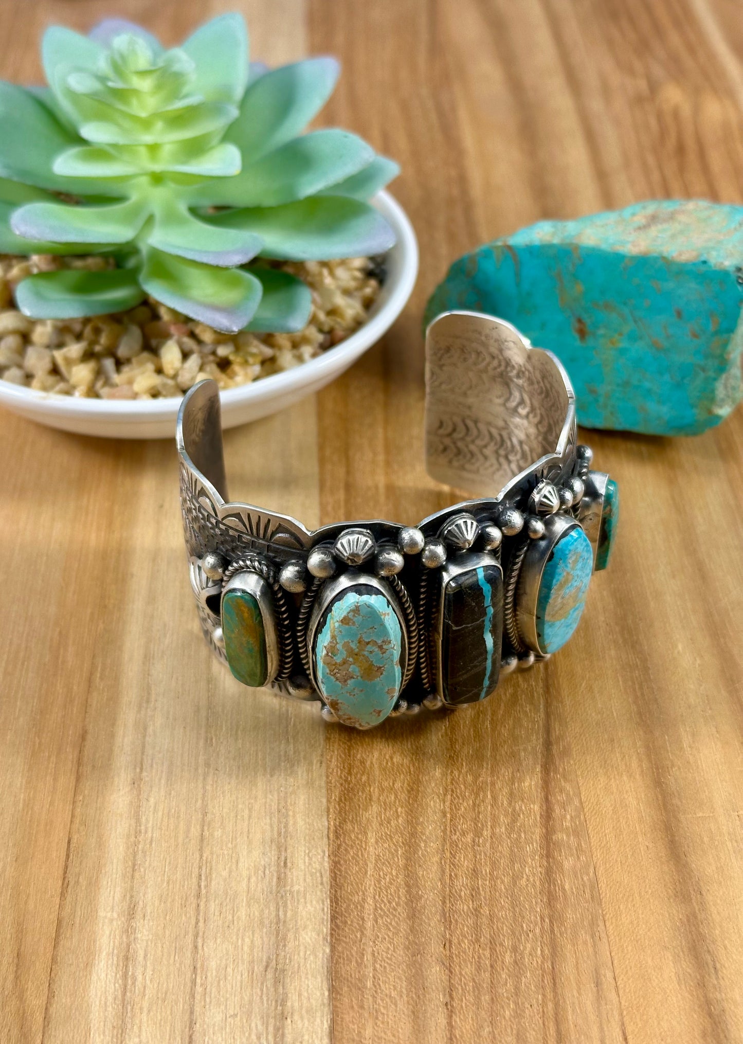 Royston and Blackjack Turquoise Sterling Cuff