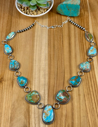 Royston Turquoise Pendant Link Necklace