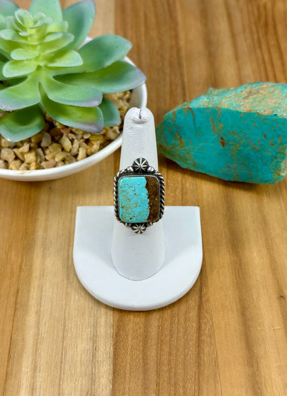 #8 Turquoise Single Stone Sterling Ring