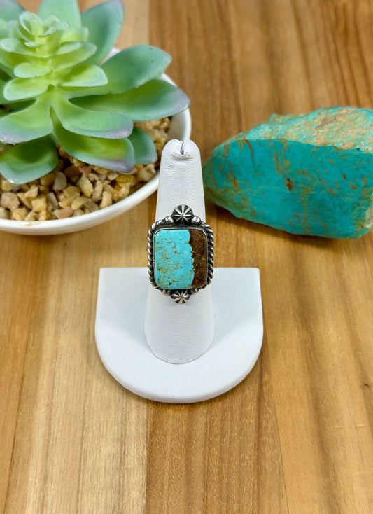 #8 Turquoise Single Stone Sterling Ring