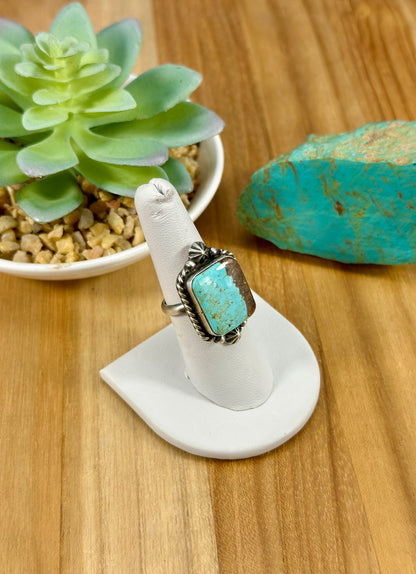 #8 Turquoise Single Stone Sterling Ring