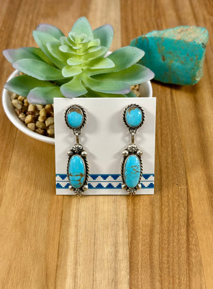Kingman Turquoise Squash Blossom Necklace Set