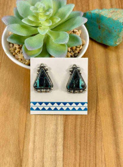 Blackjack Turquoise Cluster Sterling Necklace Set