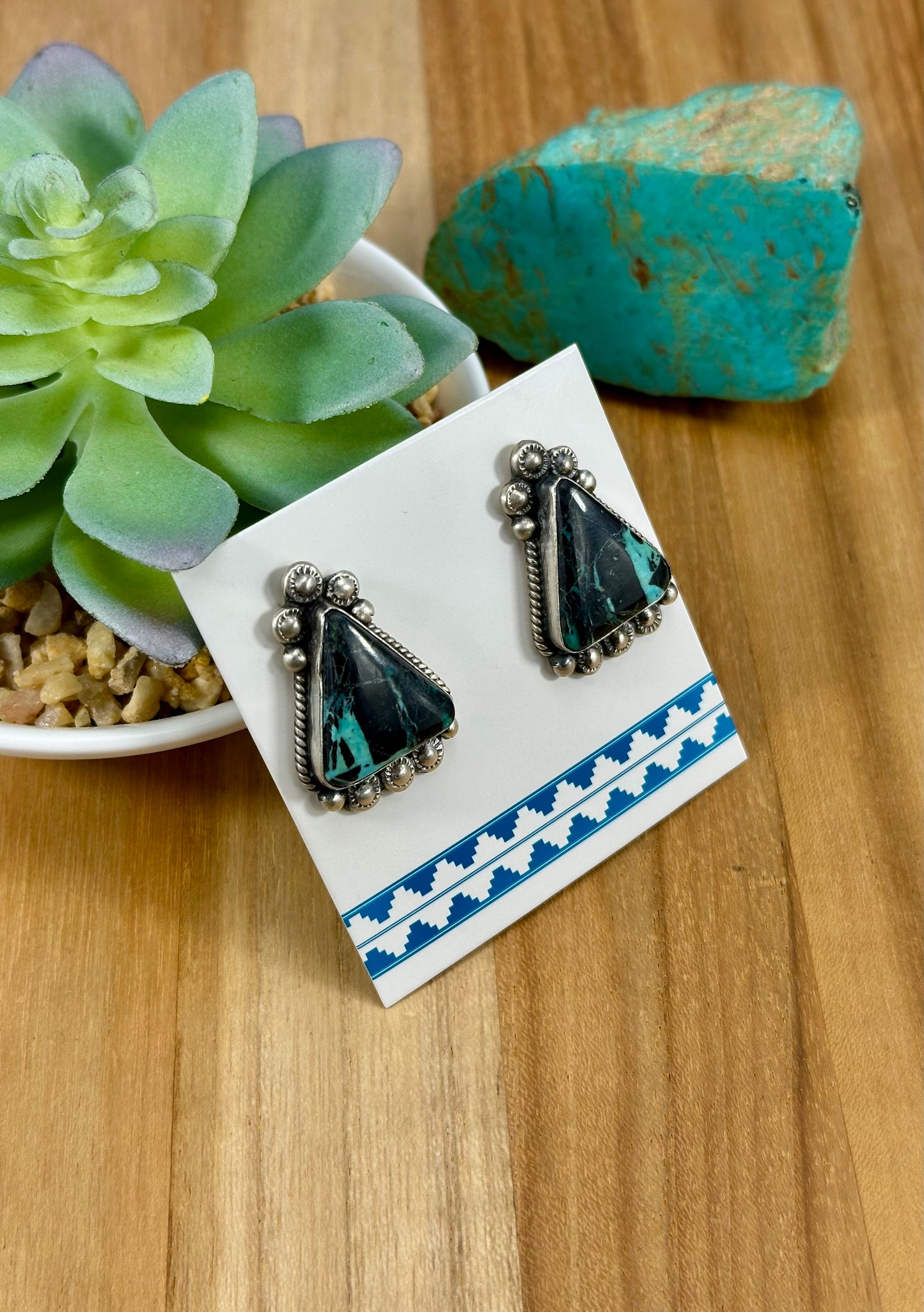 Blackjack Turquoise Cluster Sterling Necklace Set