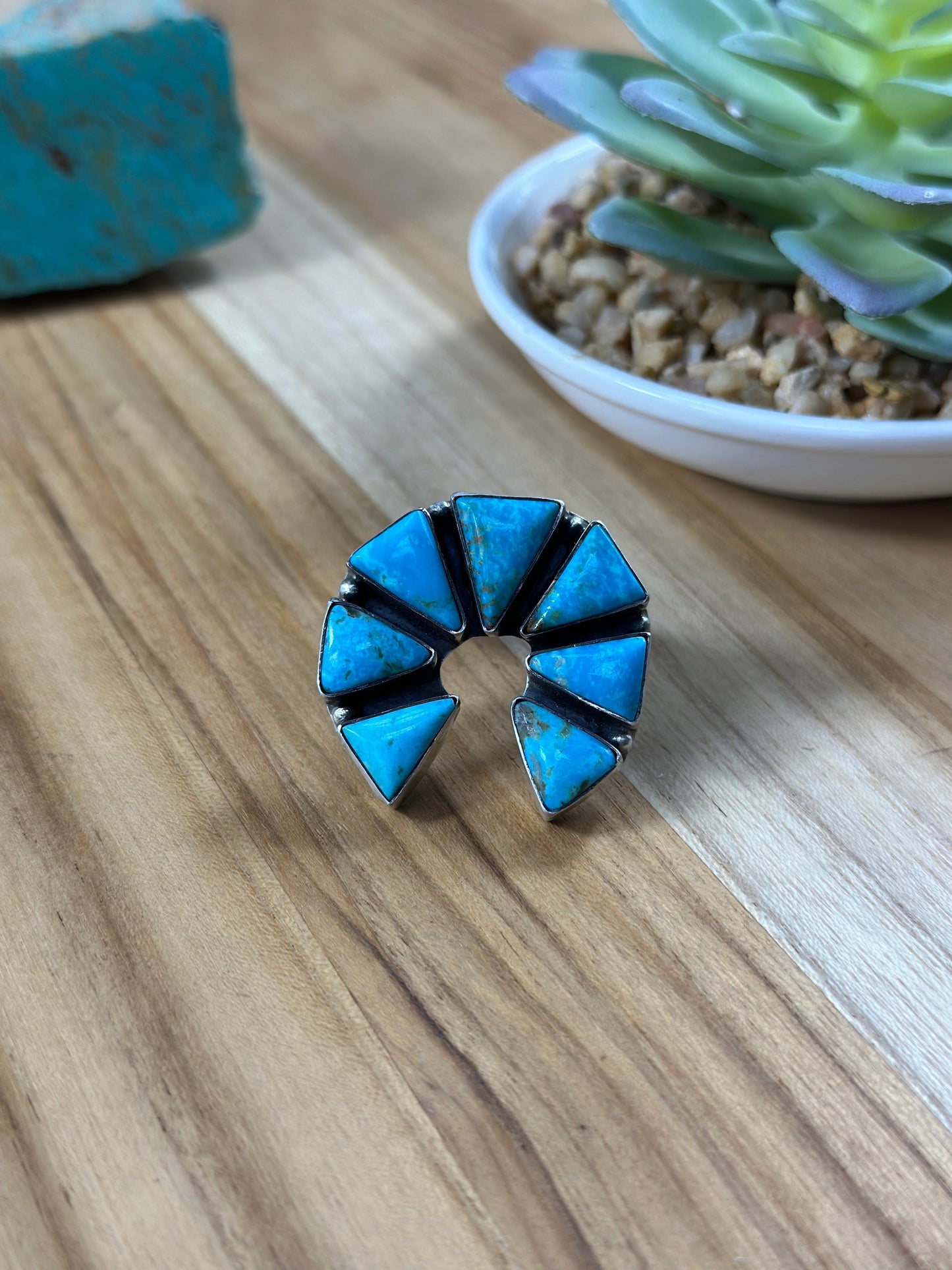 Kingman Turquoise Naja Sterling Silver Ring