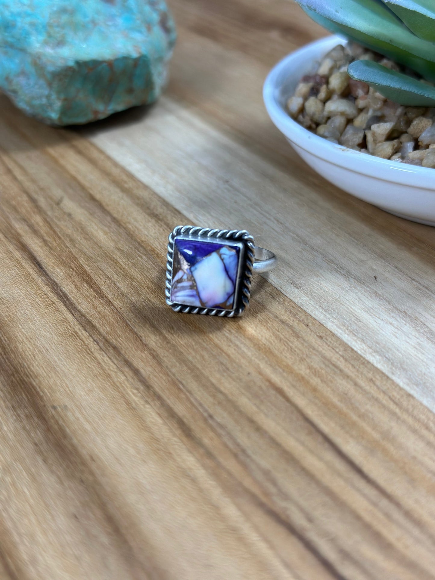 Lavender Dalia  Square Ring