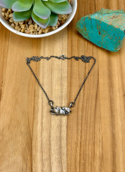 White Buffalo Crush Mini Bar Necklace