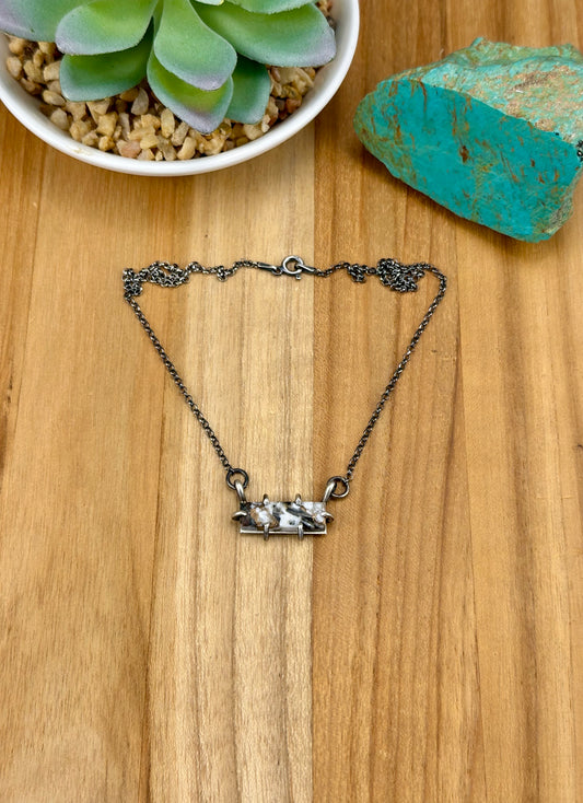 White Buffalo Crush Mini Bar Necklace