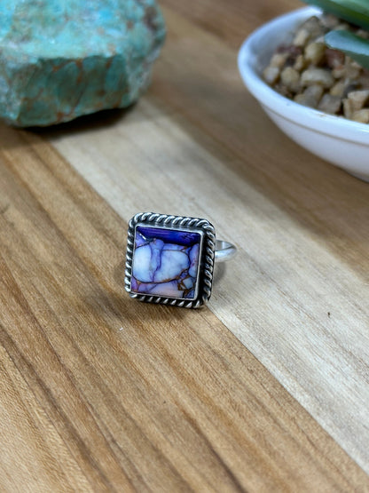 Lavender Dalia  Square Ring