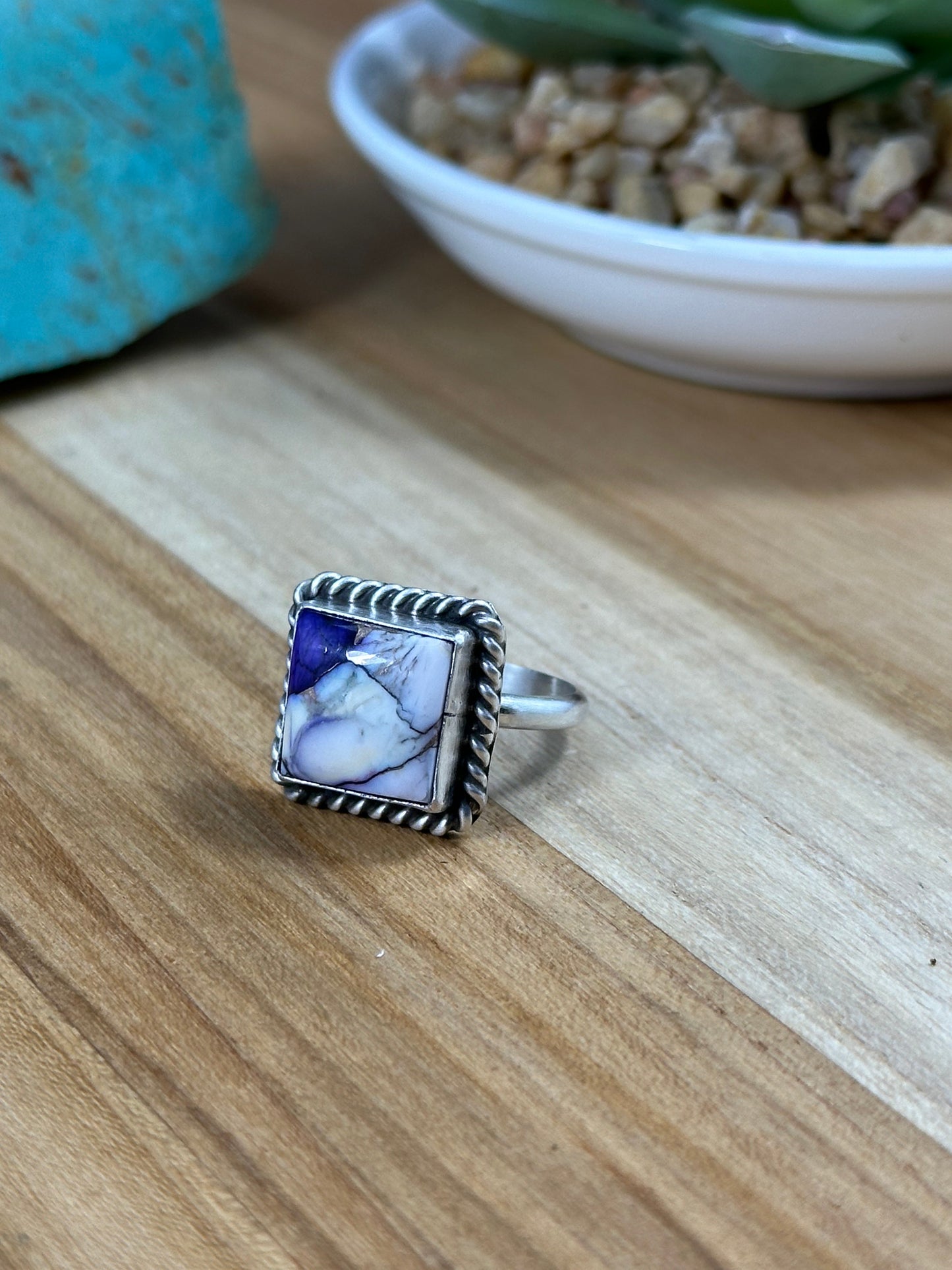 Lavender Dalia  Square Ring
