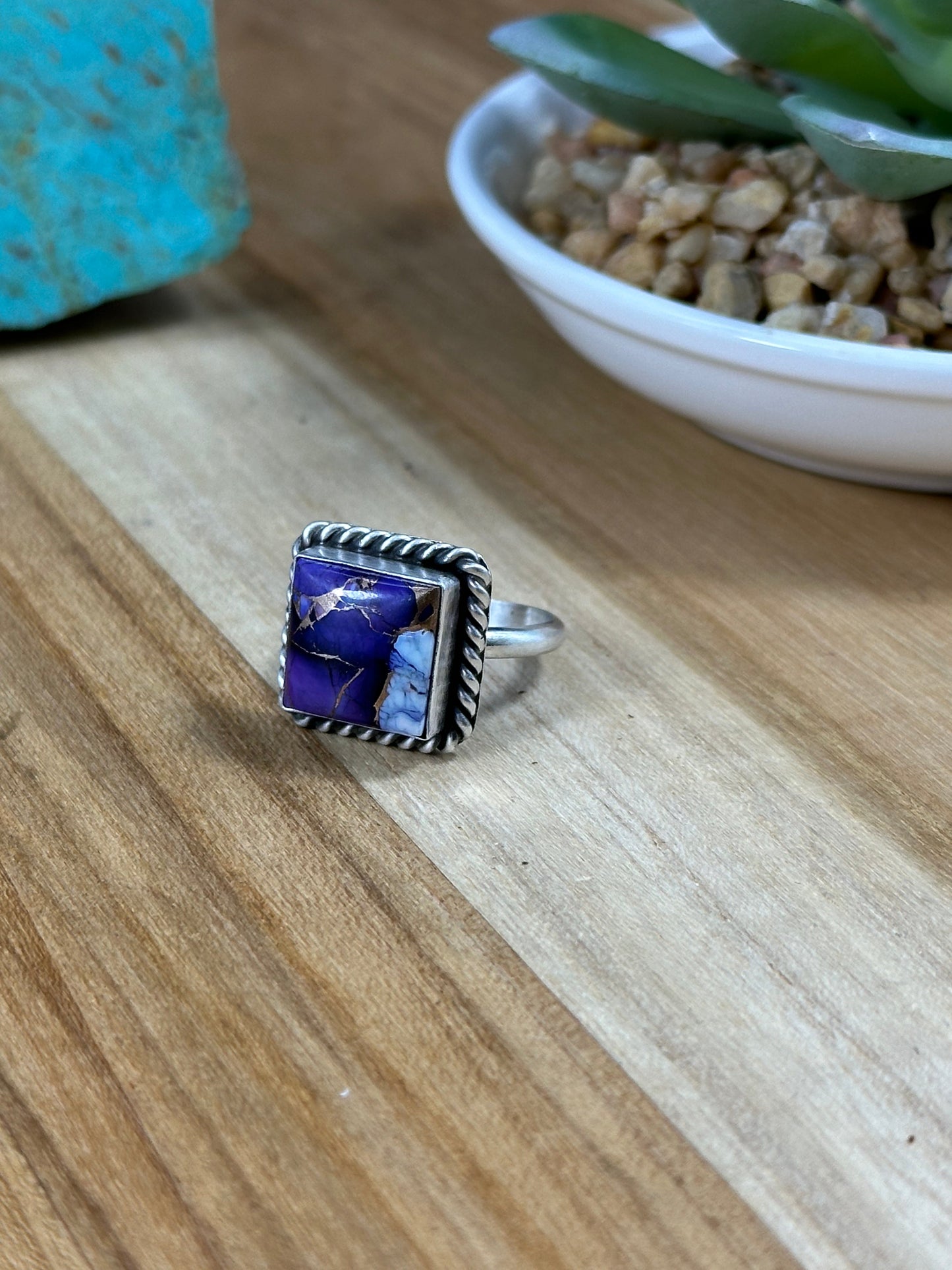 Lavender Dalia  Square Ring