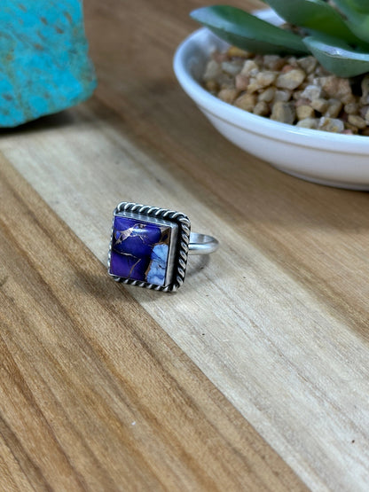 Lavender Dalia  Square Ring