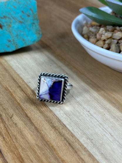 Lavender Dalia  Square Ring