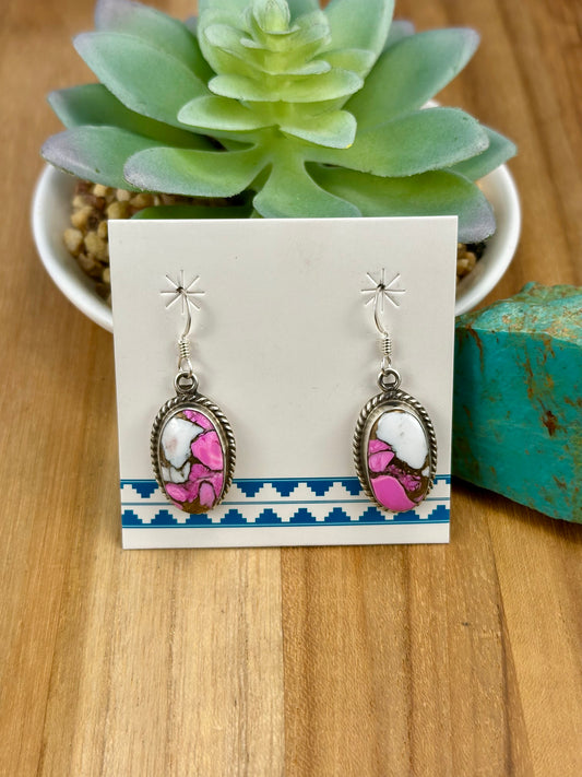 Cotton Candy Oval Dangle Earrings
