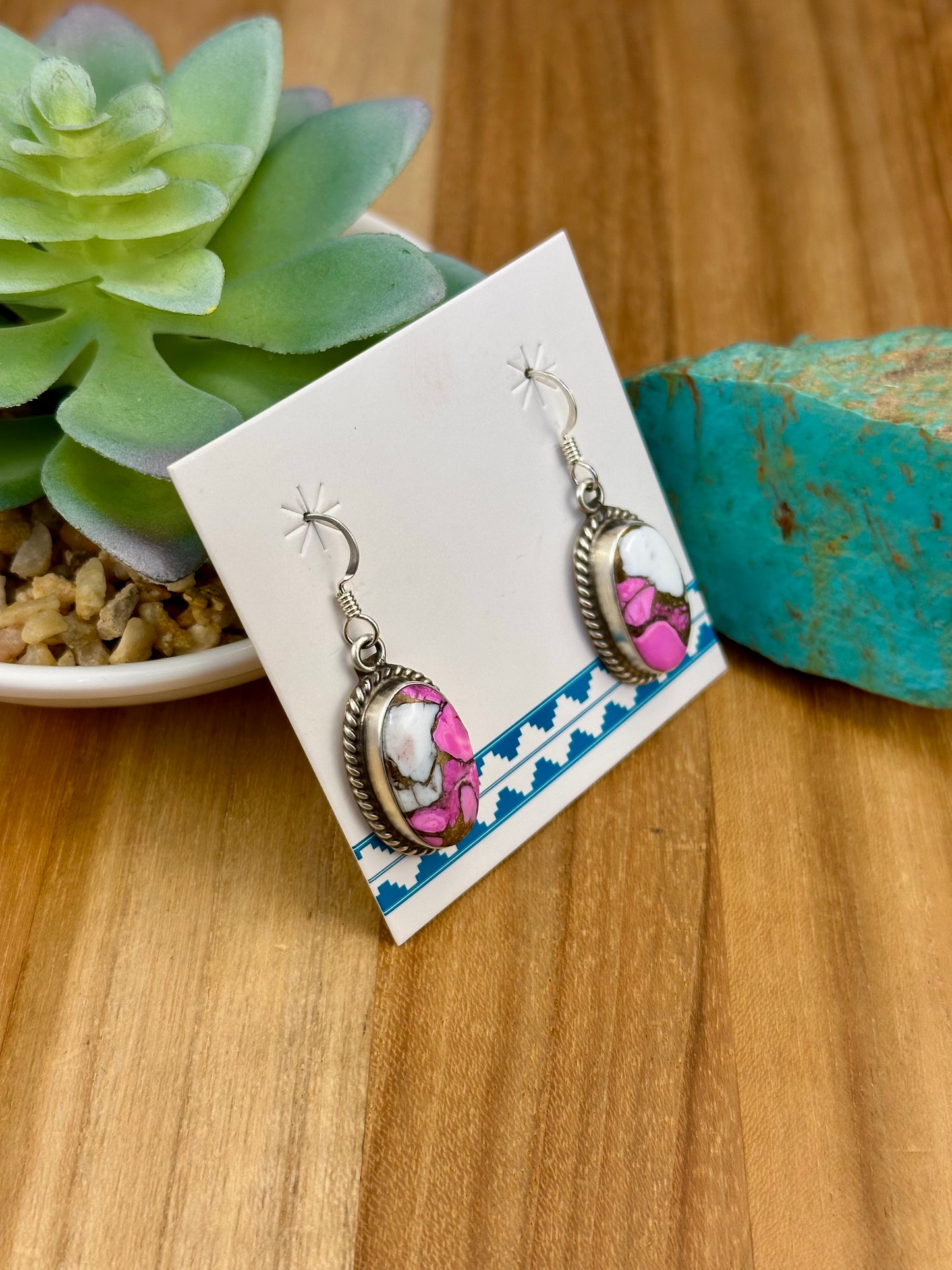 Cotton Candy Oval Dangle Earrings