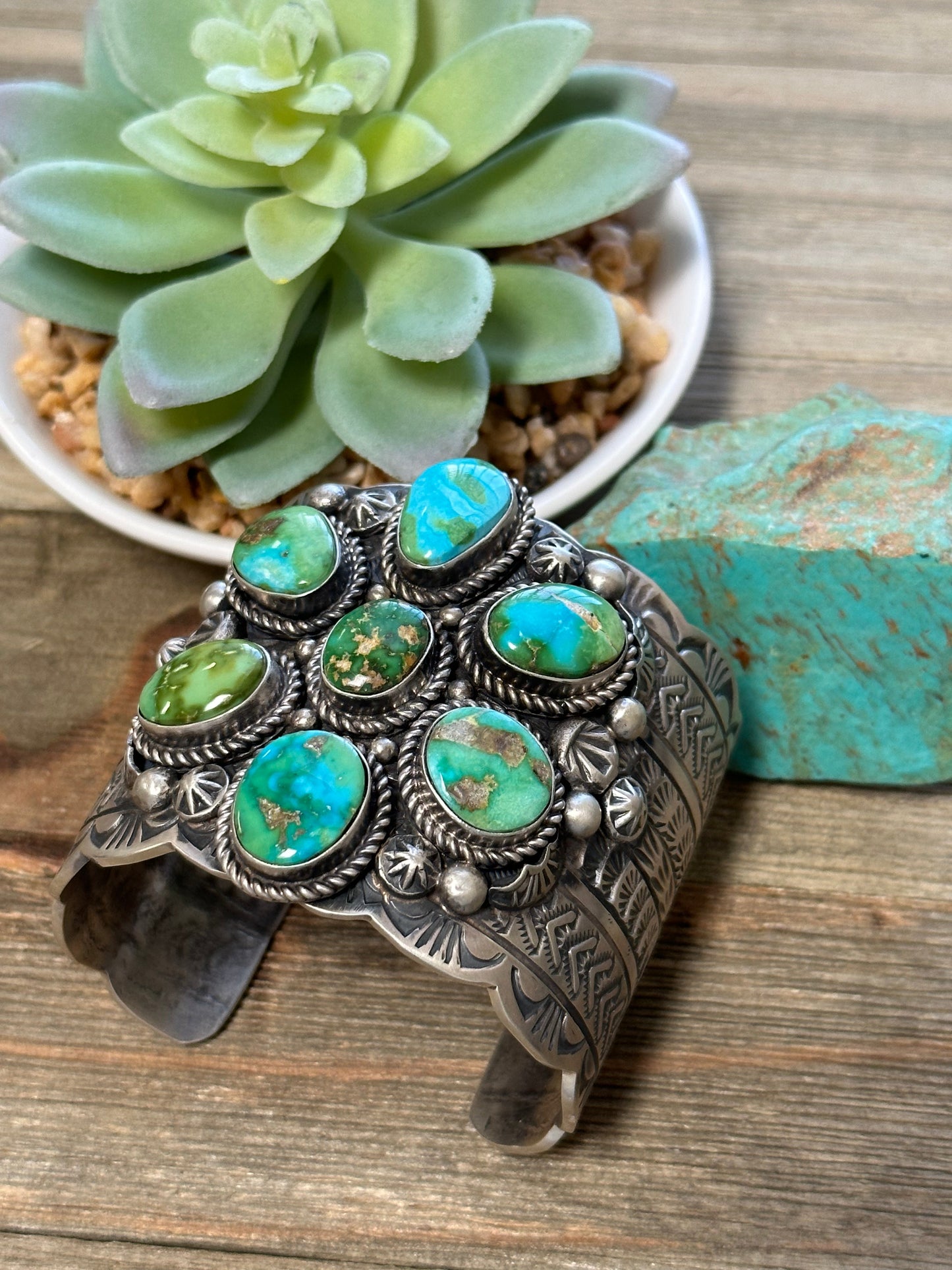 Sonoran Gold Cluster Sterling Silver Cuff