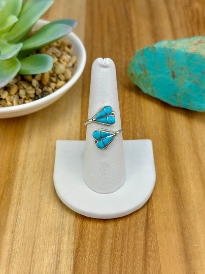 Kingman Turquoise Inlay Open Ring
