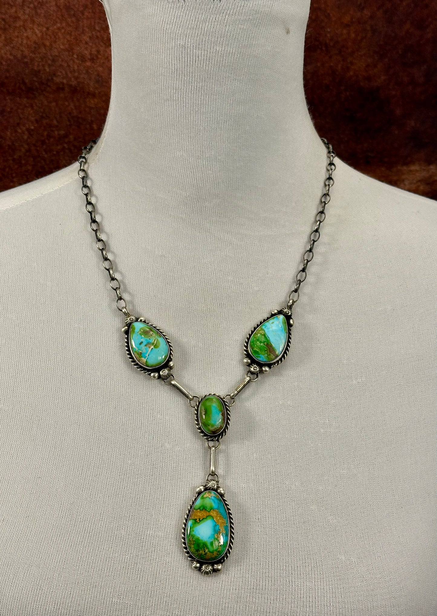 Sonoran Gold Turquoise Sterling Lariat Set