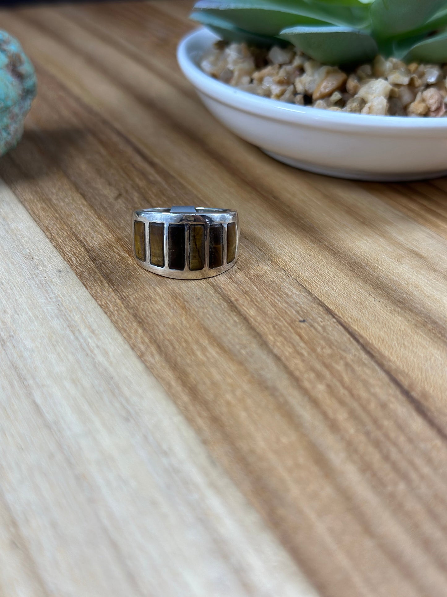 Men's Tigers Eye Inlay Ring