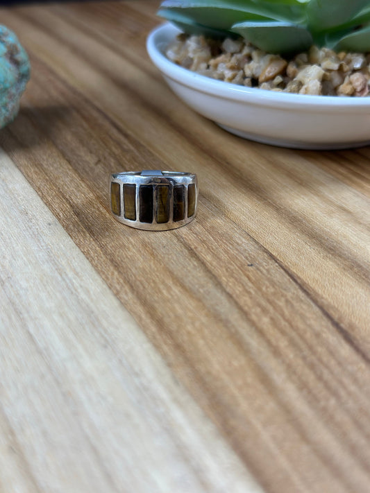 Men's Tigers Eye Inlay Ring