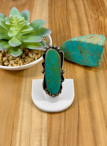 Kingman Turquoise Single Stone Sterling Ring