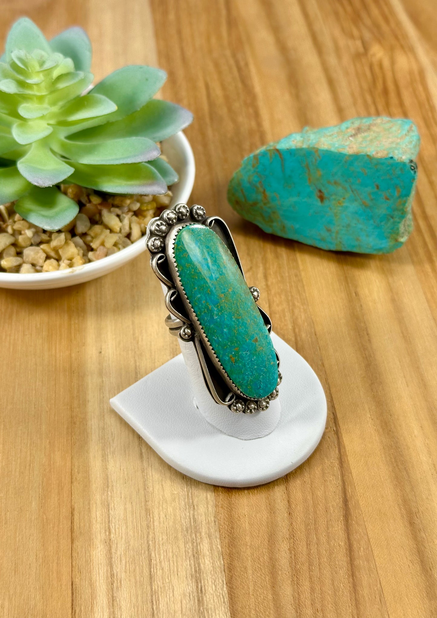 Kingman Turquoise Single Stone Sterling Ring