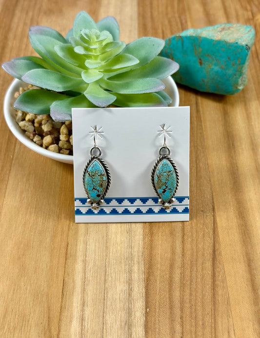 #8 Turquoise Sterling Dangle Earrings