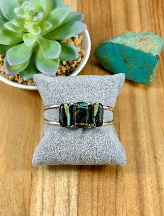 Blackjack 3 Stone Sterling Ring