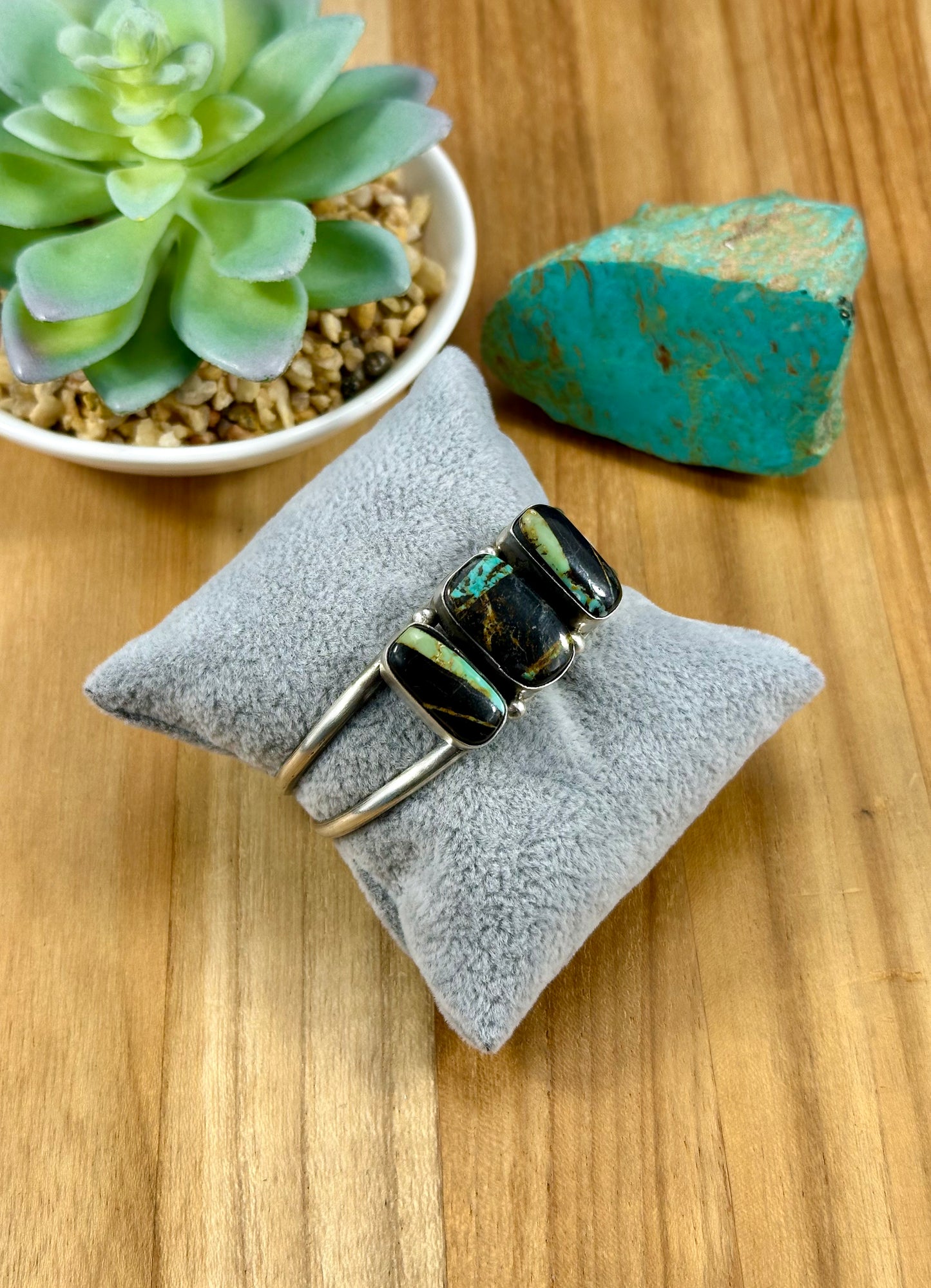 Blackjack 3 Stone Sterling Ring