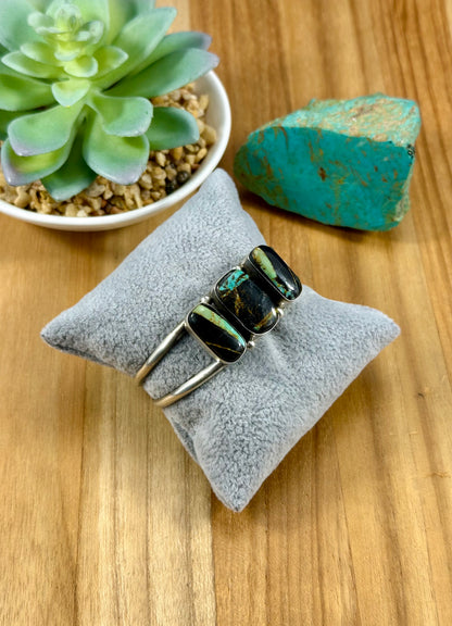 Blackjack 3 Stone Sterling Ring