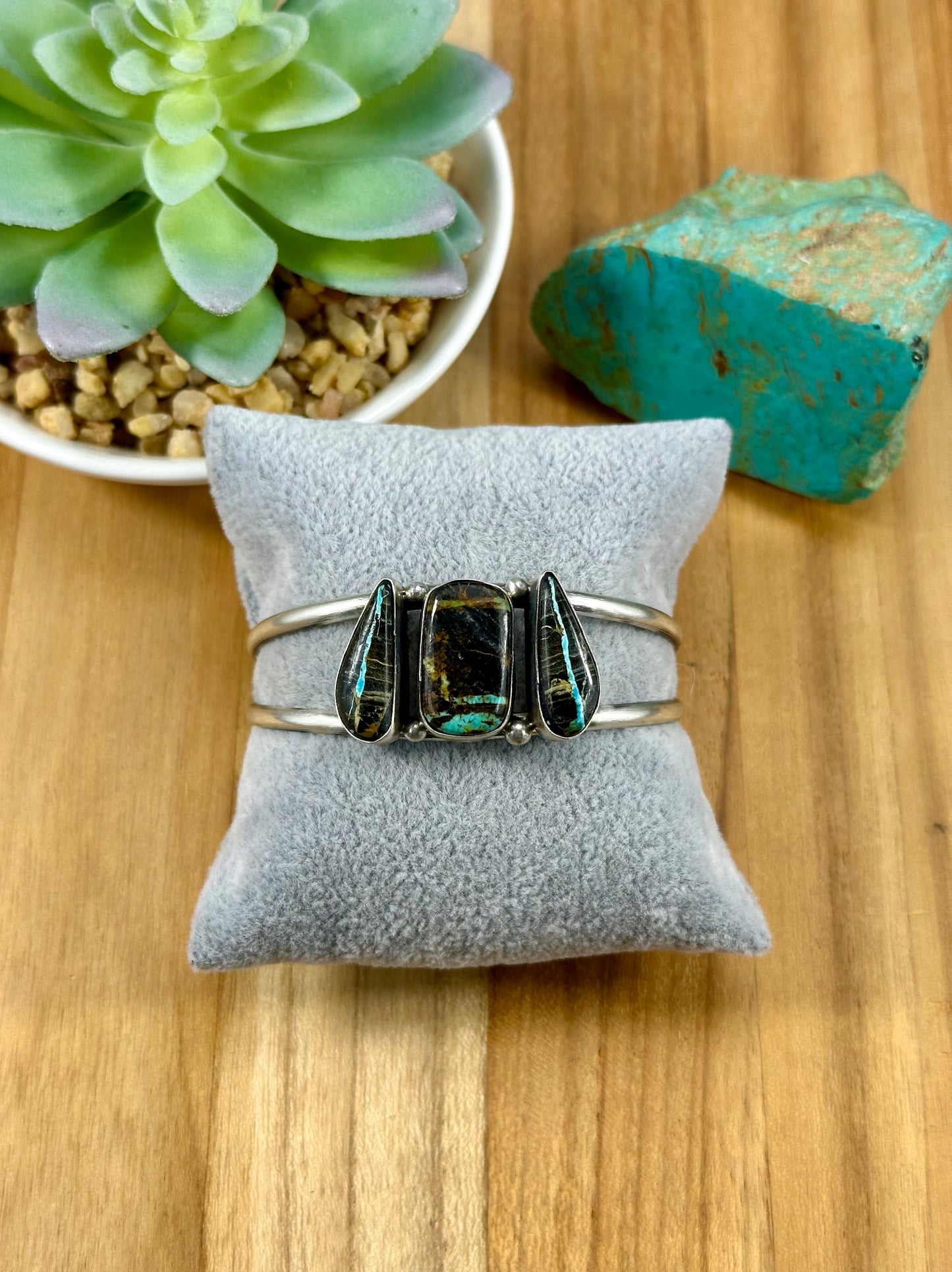 Blackjack 3 Stone Sterling Cuff