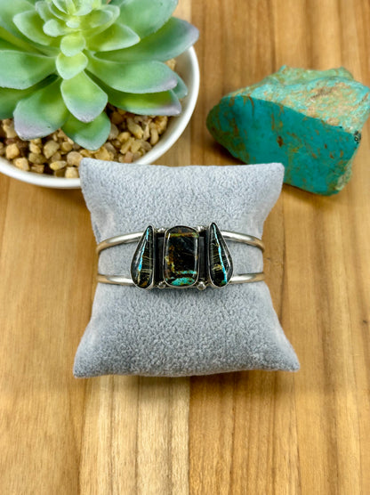 Blackjack 3 Stone Sterling Cuff