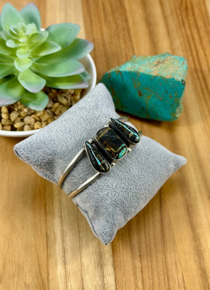 Blackjack 3 Stone Sterling Cuff